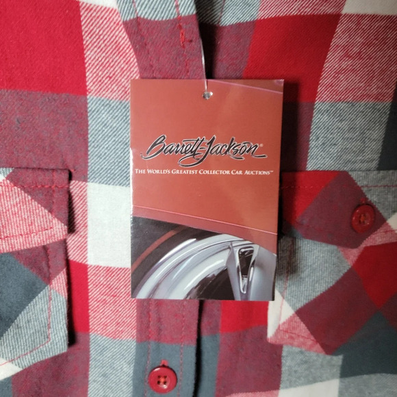 Barrett-Jackson Plaid Flannel Shirt | Vintage-Inspired Style | Size Medium | NWT - Picture 2 of 10